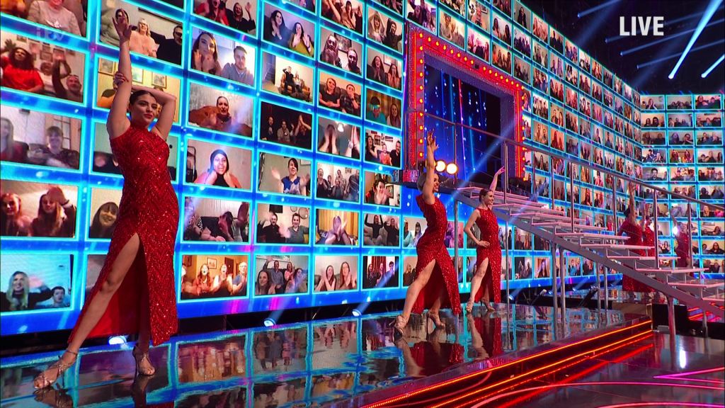 Ant and Dec's Saturday Night Takeaway with dancer's in front of our Virtual Interactive Audience